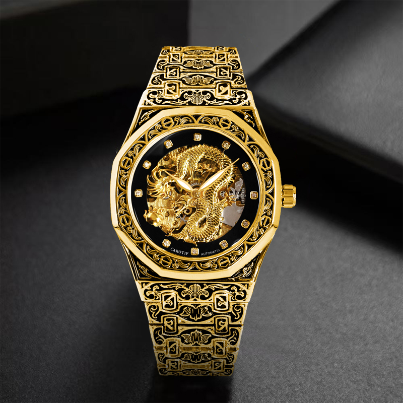 Luxury Watch Arabic - Jam tangan mekanis otomatis poligonal naga