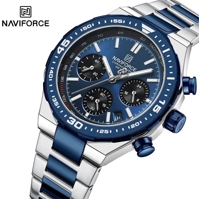Field Watch Military - NAVIFORCE jam tangan klasik pria, arloji