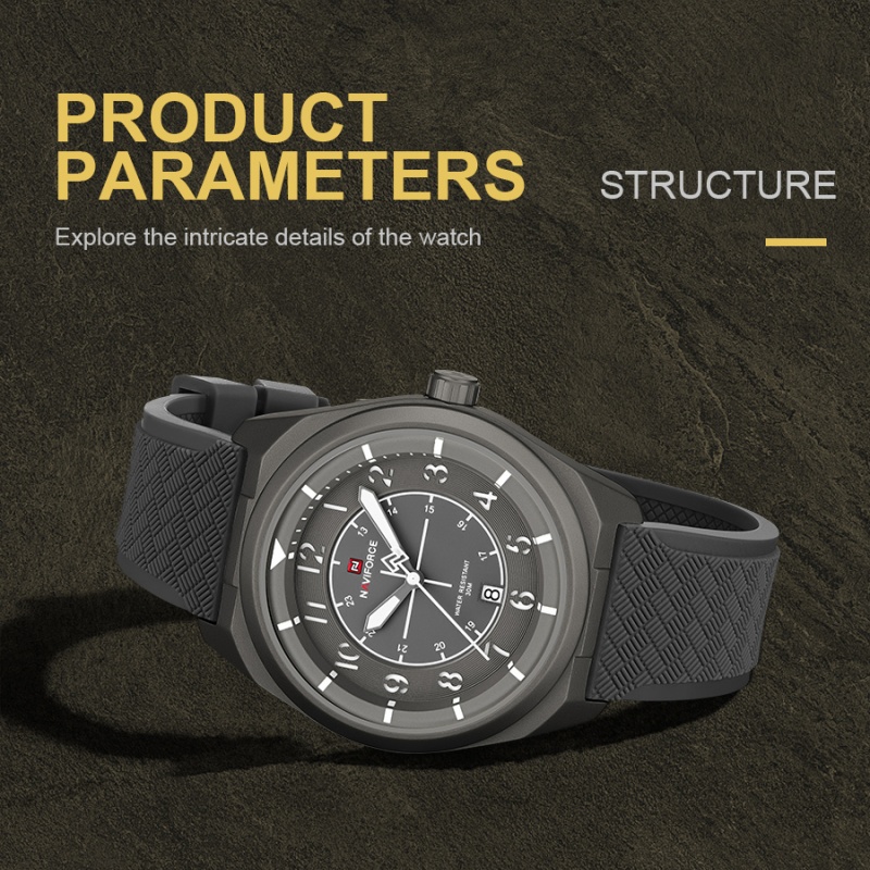 Field Watch Military - NAVIFORCE Jam Tangan Kalender Kuarsa Pria
