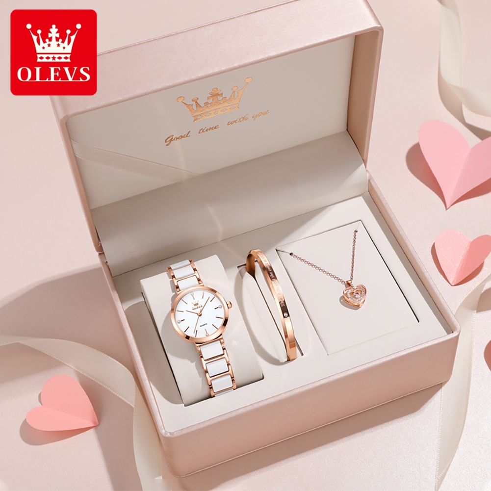 Luxury Watch With Bracelet - Jam Tangan Wanita OLEVS 5877 Mewah