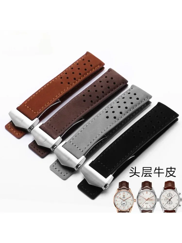 Tag Heuer Is Luxury Watch - Tali jam kulit asli untuk TAG