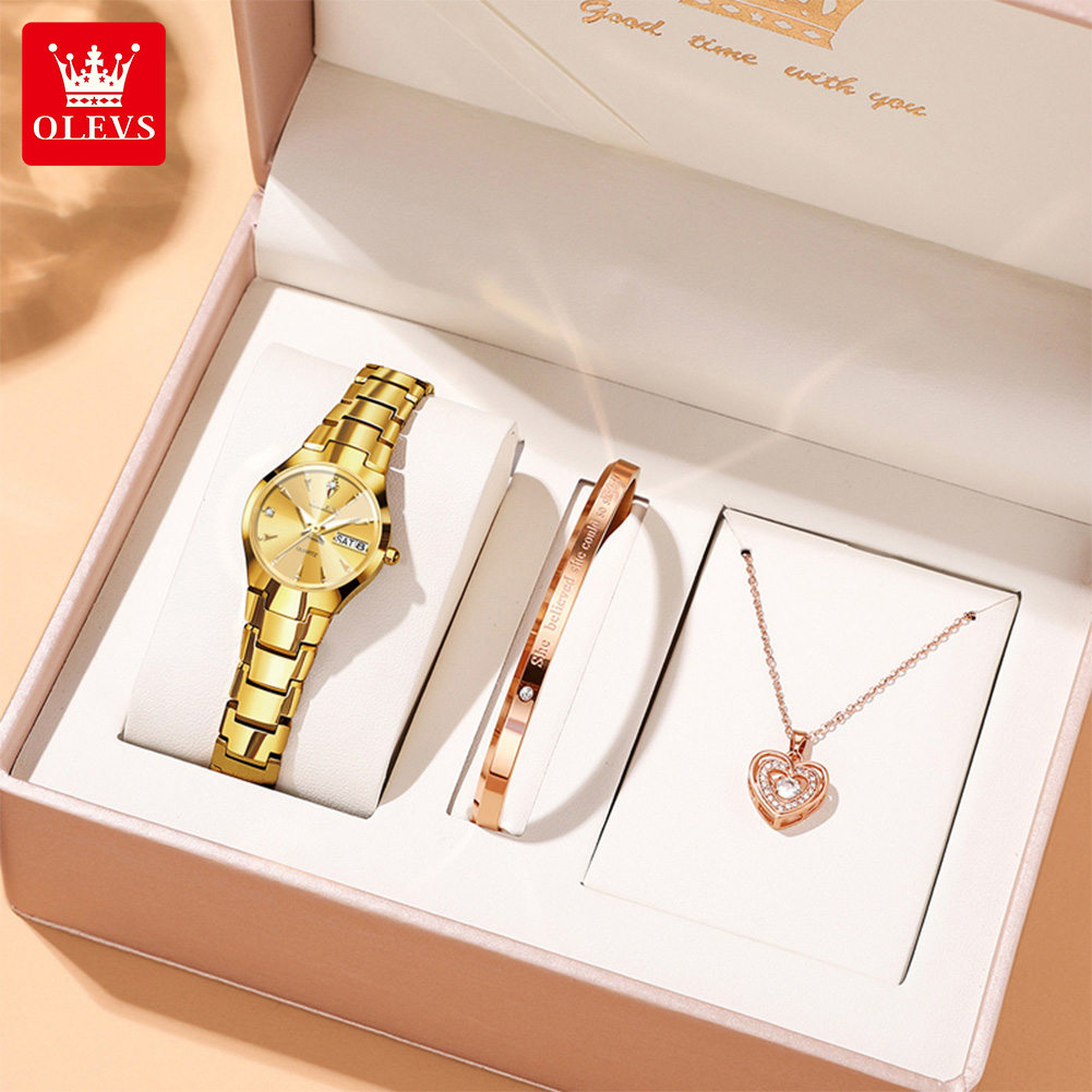 Luxury Watch With Bracelet - OLEVS Jam Tangan Wanita 8697 Jam