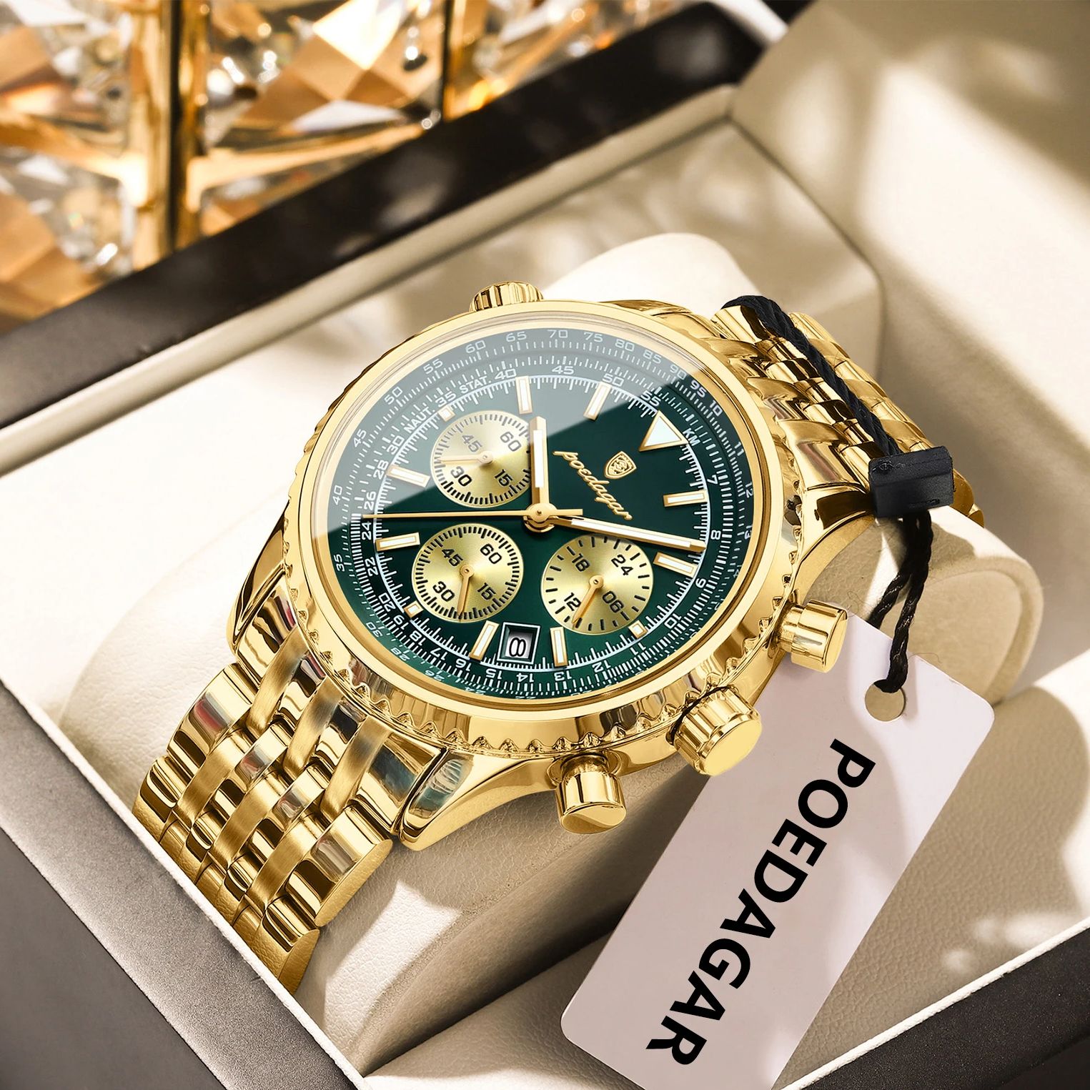 Luxury Watch Green Dial - POEDAGAR Jam Tangan Pria Mewah Atas
