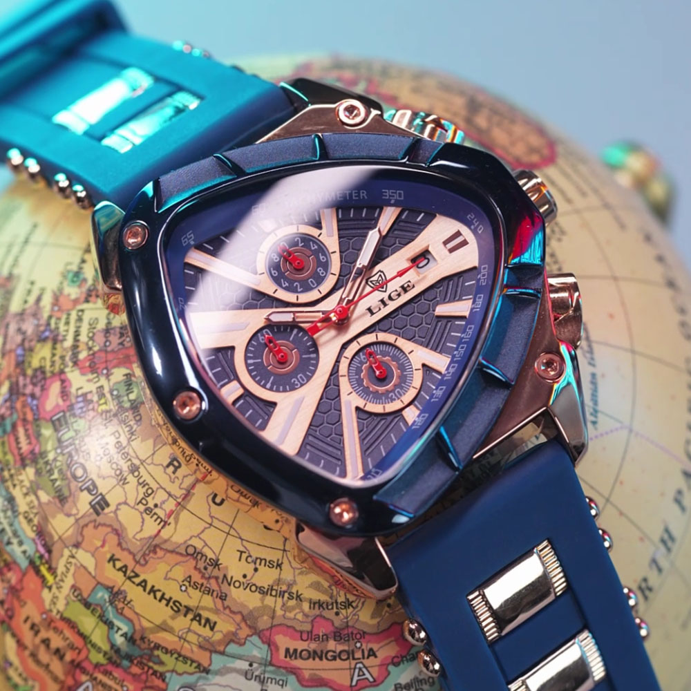 Watch Triangle Luxury - LIGE Jam Tangan Pria Modis Jam