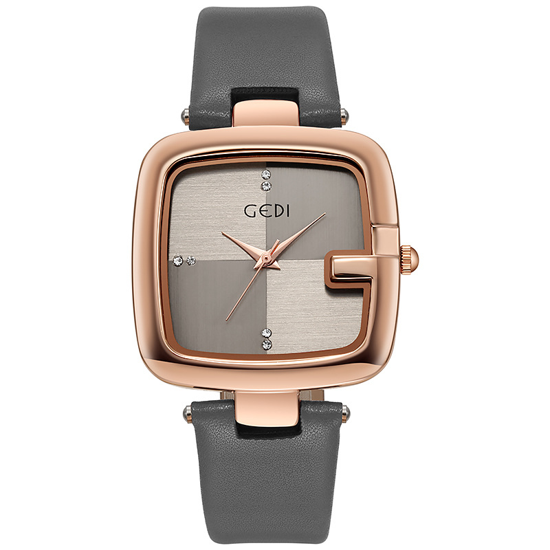 Luxury Watch Square - Fashion Gedi jam tangan kuarsa wanita,