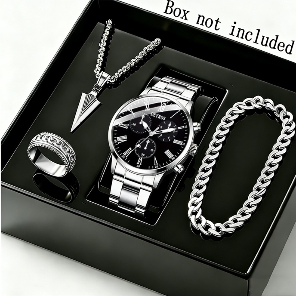 Watch Triangle Luxury - 4pcs/set Set Jam Tangan Pria dan