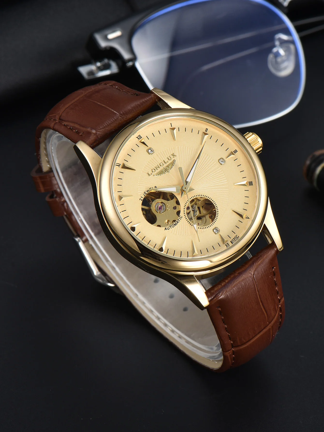 Luxury Watch Arabic - Jam Tangan Otomatis LONGLUX Gaya Elegan