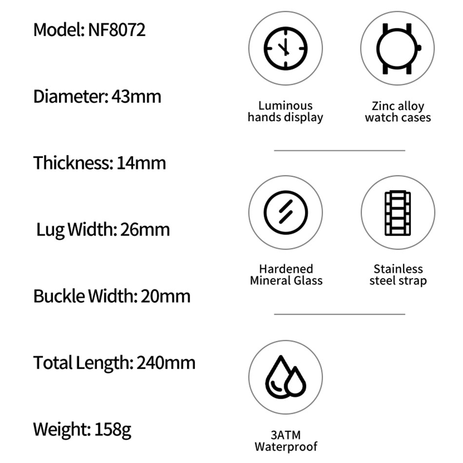 NAVIFORCE Jam Tangan Pria Mewa - Field Watch Military ulasan dan harga