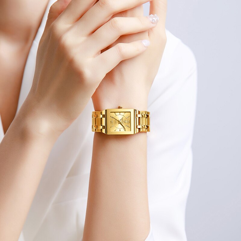 LiEBIG Jam Tangan Kuarsa Emas  - Luxury Watch Square ulasan dan harga