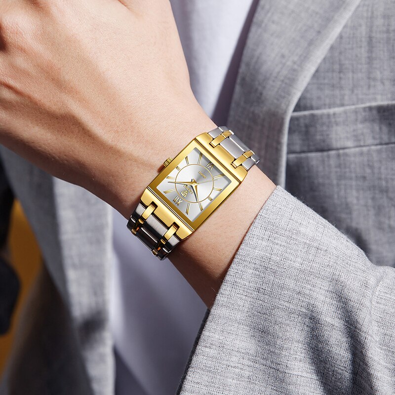 LiEBIG Jam Tangan Kuarsa Emas  - Luxury Watch Square ulasan dan harga