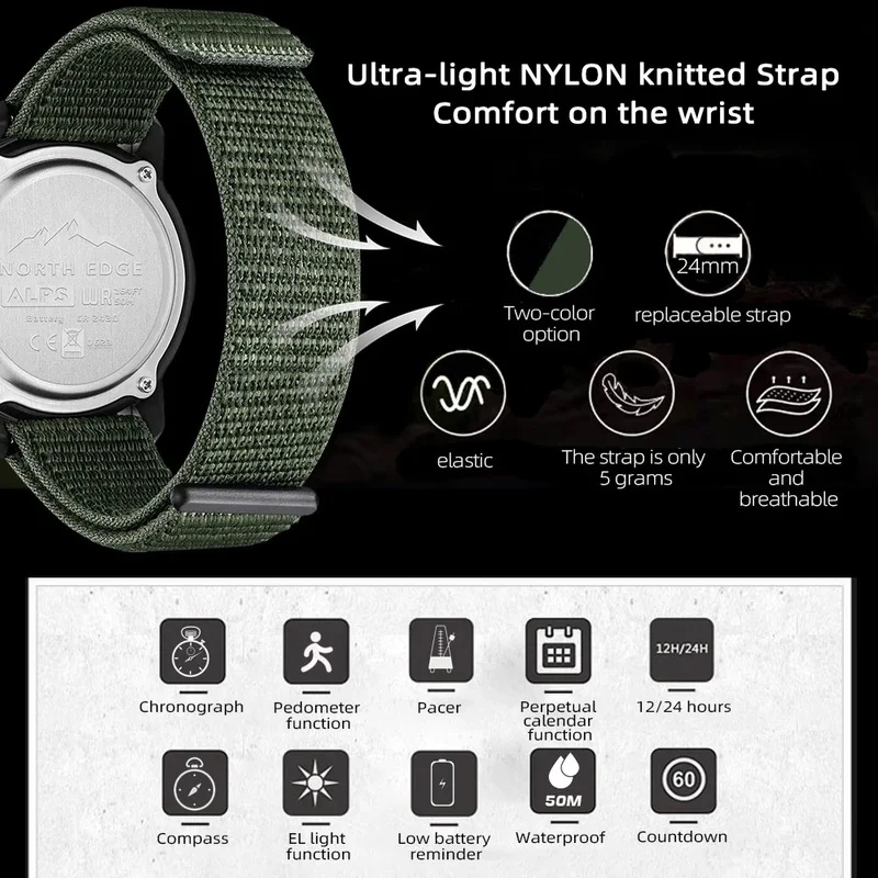 NEW NORTH EDGE Jam Tangan Olah - Field Watch Military ulasan dan harga