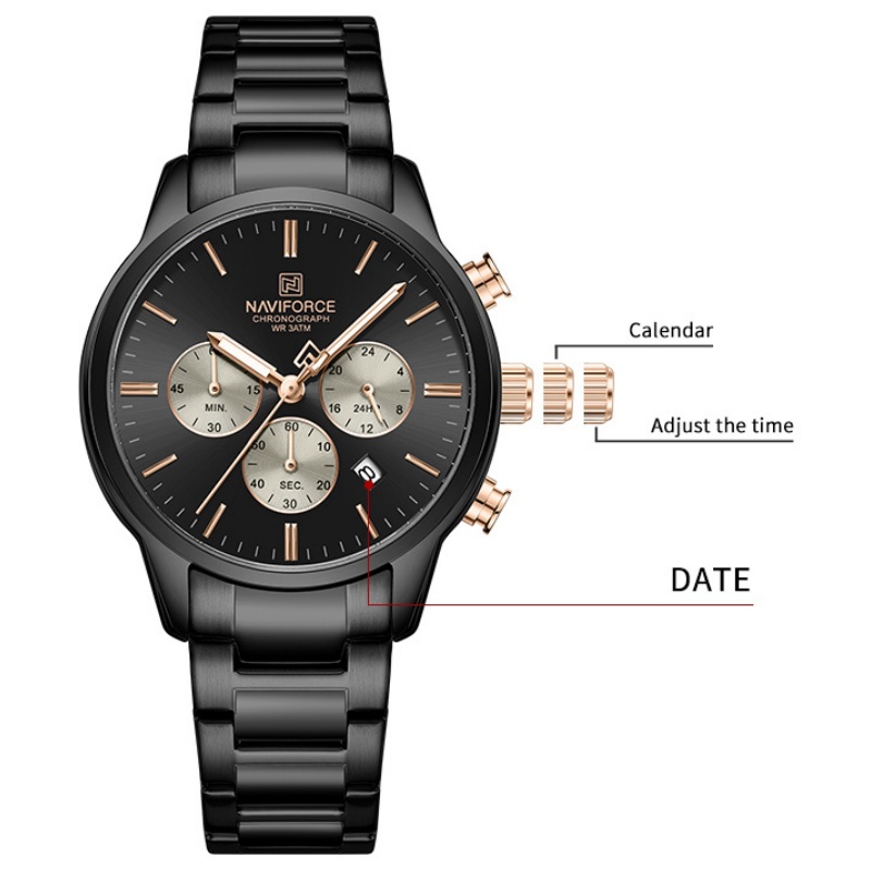 Jam Tangan Pria NAVIFORCE Quar - Luxury Watch With Bracelet ulasan dan harga