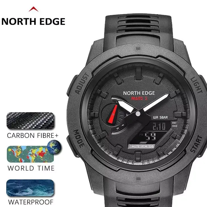 NORTH EDGE Mars 3 Jam Tangan M - Field Watch Military ulasan dan harga