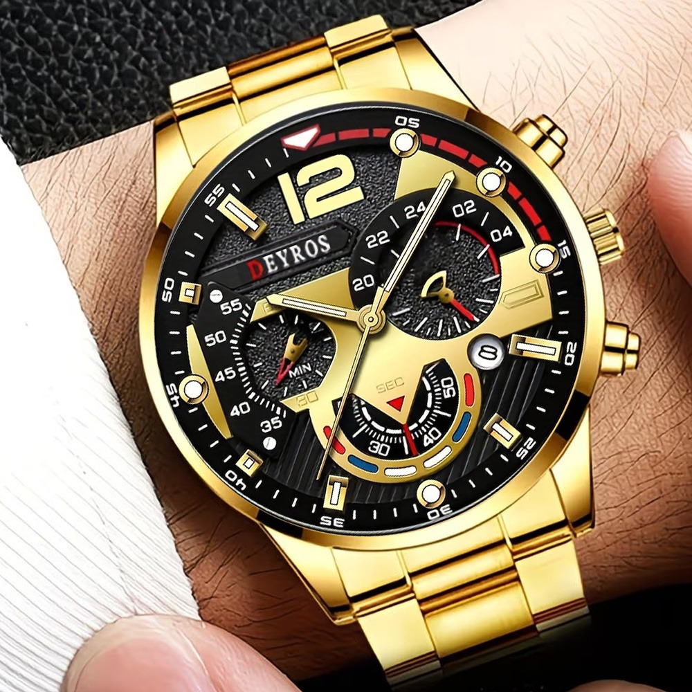 4pcs/set Set Jam Tangan Pria d - Watch Triangle Luxury ulasan dan harga