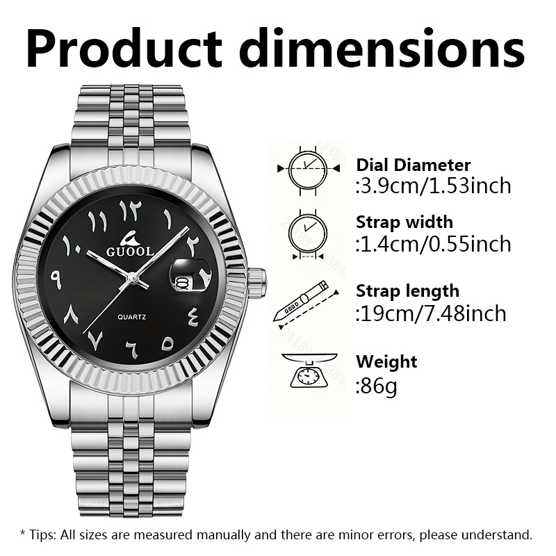 Jam Tangan Pria Baja Tahan Kar - Luxury Watch Arabic ulasan dan harga