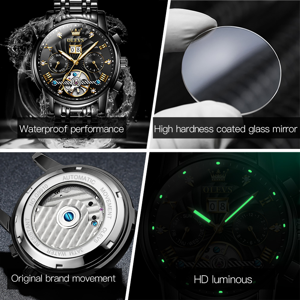 OLEVS jam tangan otomatis penu - Automatic Pilot Watch ulasan dan harga