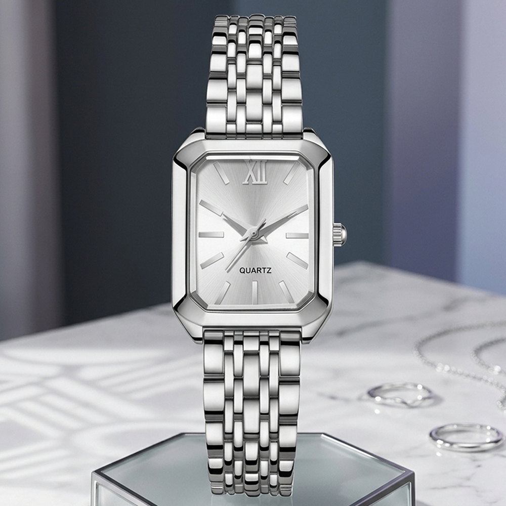 4Pcs/Set Jam Tangan Perhiasan  - Luxury Watch Square ulasan dan harga