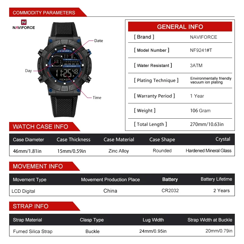 NAVIFORCE Jam Tangan Olahraga  - Field Watch Military ulasan dan harga