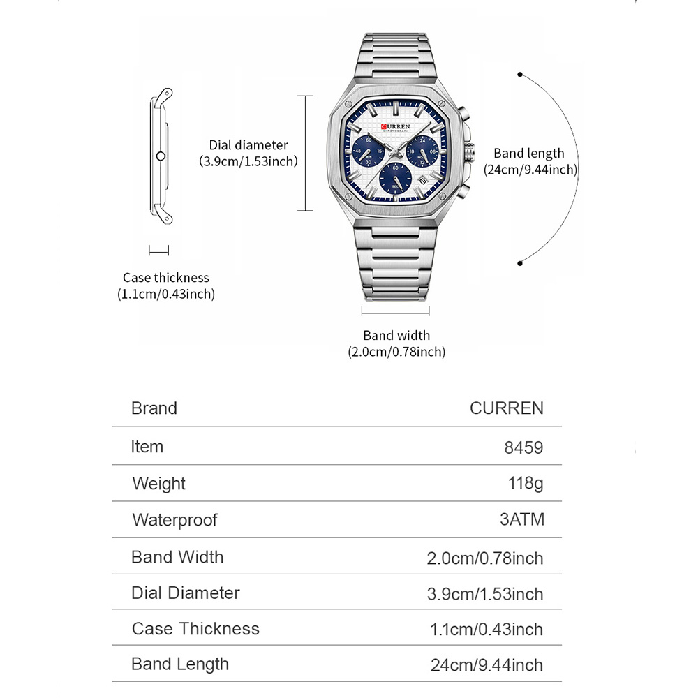 CURREN Jam Tangan Chrono Perse - Luxury Watch With Bracelet ulasan dan harga