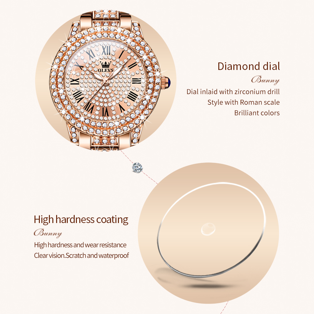 OLEVS jam tangan kuarsa wanita - Luxury Watch Gold ulasan dan harga