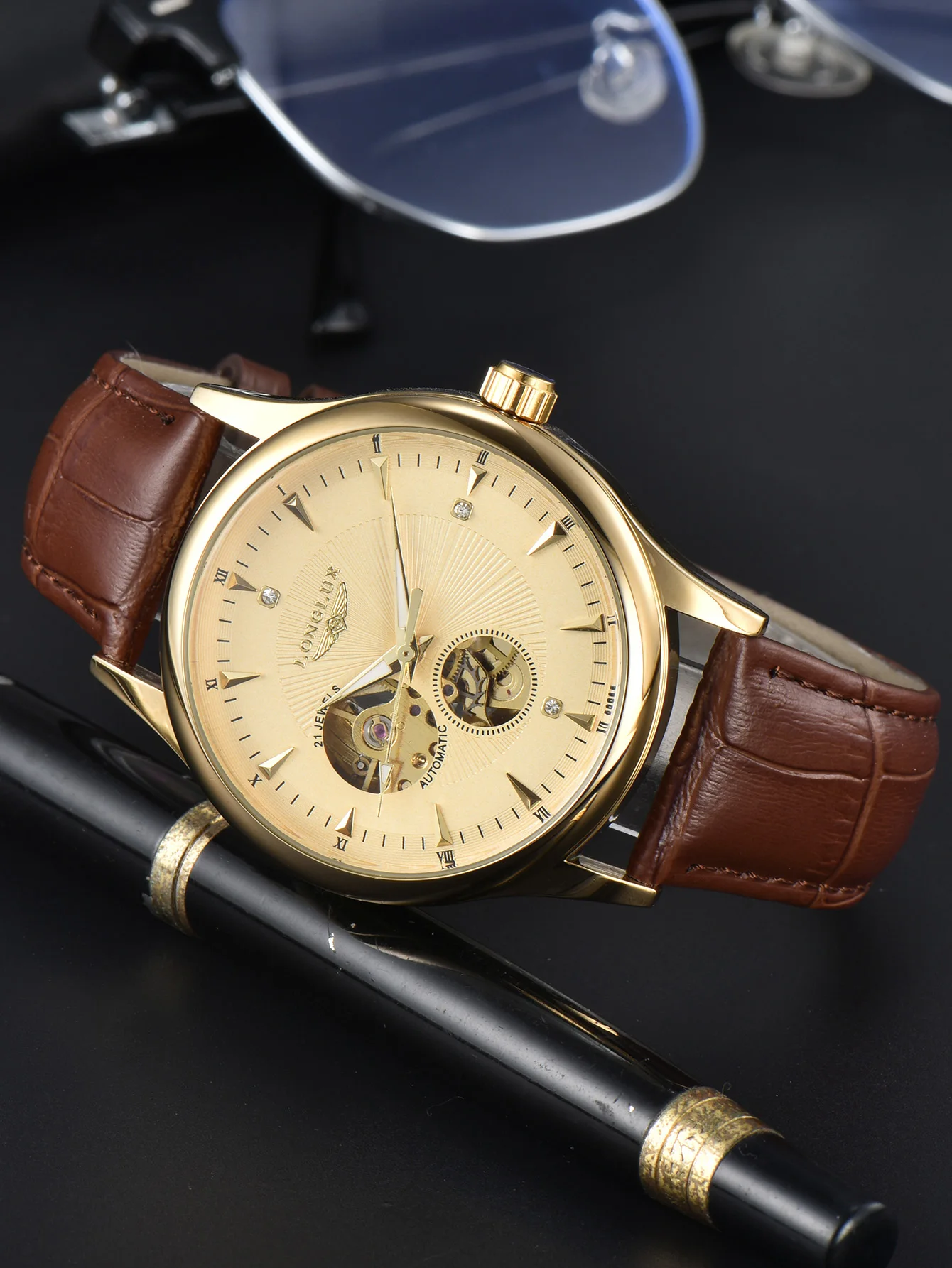 Jam Tangan Otomatis LONGLUX Ga - Luxury Watch Arabic ulasan dan harga